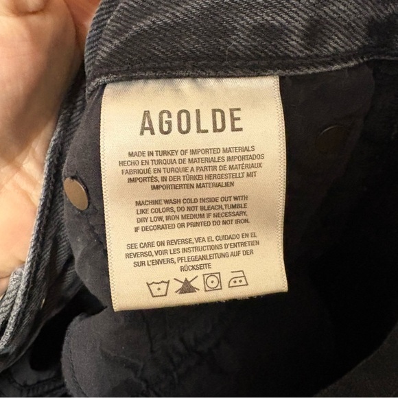Agolde 90's Mid Rise Loose Jean in Photogram Black Size 26 - Picture 13 of 14